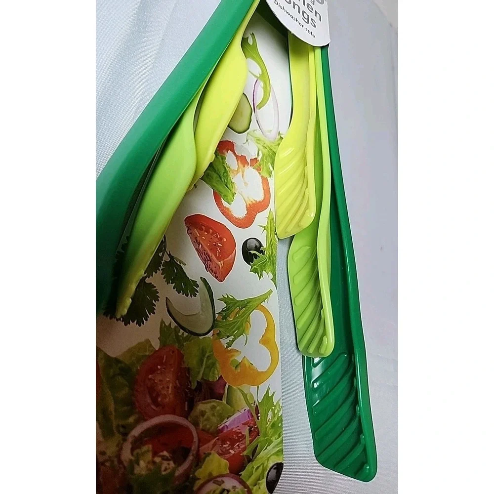 New 3-Pc Serving Tongs BPA Free Plastic 6
